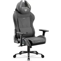 Diablo Chairs Diablo X-Horn 2.0 Gaming Stuhl Bürostuhl Schreibtischstuhl Ergonomisches Design aus Stoff Rainbow Grey, Normal