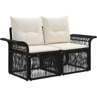 vidaXL Gartensofa-set 9 pcs Schwarz Poly-Rattan