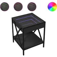 vidaXL Couchtisch mit Infinity-LED Schwarz 40x40x49 cm