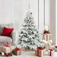 vidaXL "Schlussverkauf" Künstlicher Weihnachtsbaum(1 pc) - Kunstbaum/Tannenbaum - mit 150 LEDs Weiß 150 cm PE und PVC C7961