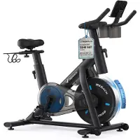 Merach Heimtrainer Fahrrad mit magnetischem Widerstand – leiser Ergometer mit LCD, App, Tablet-Halter, Hantelrack, verstellbarem Sitz, bis 136 kg