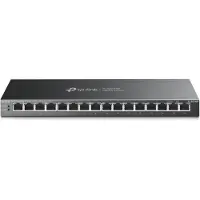 TP-LINK 16-Port Gigabit PoE Switch, 120W, Desktop, lüfterlos, Long Range
