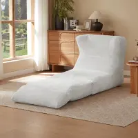 OKWISH Relaxsessel mit Rückenlehne, Einzelsessel ergonomisches Design, Loungesofa Chenille,Für Wohnzimmer in Weiß