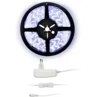 Solight LED-Lichtleiste mit Tester, 5 m, inklusive 12-V-Netzteil, 4,8 W/m, Schutzart IP65, kaltweiß WM50-65T