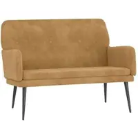 Décoshop26 - Bank mit Rückenlehne und Armlehnen 108 x 79 x 79 cm brauner Samt DEC024676 DEC024676