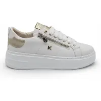 Keys K-10520 Damen-Sneaker aus weißem Leder