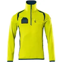 Mascot Herren Fleecepullover mit kurzem Reißverschluss ACCELERATE SAFE Hi-vis Gelb / Dunkelpetroleum L - 19303-316-1744-L - Hi-vis Gelb / Dunkelpetroleum