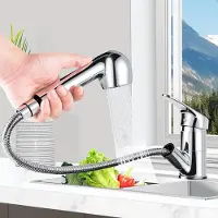 Bedee Küchenarmatur, Wasserhahn Küche, Spültischarmatur, 360° Drehbar Ausziehbar, mit 2 Strahlarten Brause