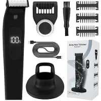 Dopwii Body Hair Trimmer Männer wasserdicht IPX7, USB-C Rasierer mit LED, für Körper, Gesicht & Intimbereich, leise, mit 4 Aufsätzen