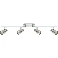 Eglo LED Spot DAVIDA-SD, 4-flammige Deckenleuchte, dimmbarer Deckenstrahler aus Stahl, Flurlampe in nickel-matt und chrom, Wohnzimmerlampe, warmweiß