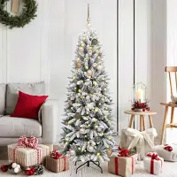vidaXL Möbel Künstlicher Weihnachtsbaum mit 150 LEDs Weiß 63 x 63 x 150 cm - 9592437
