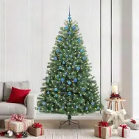 vidaXL 2025 Moderne Künstlicher klappbarer Weihnachtsbaum Grün 210 cm - Künstliche Weihnachtsbäume,Design 7743630 2parcel