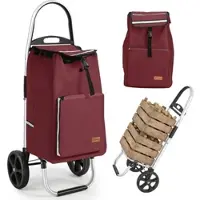 Sekey Aluminium Einkaufstrolley Handwagen Faltbar 25KG Tragkraft 50L Rot