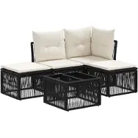 vidaXL Gartensofa-set 5 pcs Schwarz Poly-Rattan