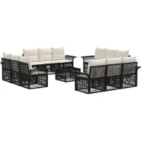 vidaXL Gartensofa-set 13 pcs Schwarz Poly-Rattan
