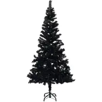 vidaXL Künstlicher Weihnachtsbaum mit LEDs & Kugeln Schwarz 120cm PVC , Künstliche Weihnachtsbäume Design 2024