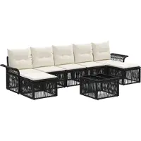 vidaXL Gartensofa-set 8 pcs Schwarz Poly-Rattan