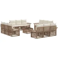 vidaXL Gartensofa-set 13 pcs Beige Poly-Rattan