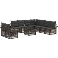 vidaXL Gartensofa-set 10 pcs Grau Poly-Rattan