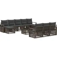 vidaXL Gartensofa-set 11 pcs Grau Poly-Rattan