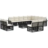 vidaXL Gartensofa-set 13 pcs Schwarz Poly-Rattan
