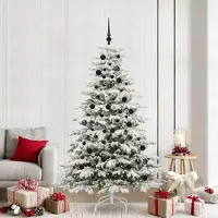 vidaXL Design Künstlicher klappbarer Weihnachtsbaum Weiß 210 cm PE und PVC 2025NEU5596368