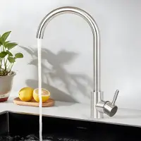 ZMH Wasserhahn Küche Hochdruck Küchenarmatur Armatur Edelstahl Mischbatterie 360°Schwenkbar Spültischarmatur einhebelmischer Gebürsteter Nickel