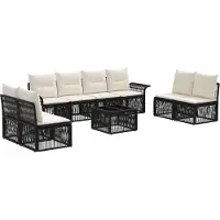 vidaXL Gartensofa-set 9 pcs Schwarz Poly-Rattan
