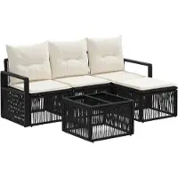 vidaXL Gartensofa-set 5 pcs Schwarz Poly-Rattan
