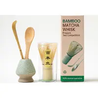 INF Matcha-Besen-Set CT Kleines Set 4-teilig Hellgrüne Keramik