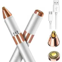 Slyrun 2-in-1 Gesichtshaartrimmer Damen, elektrischer Augenbrauen Rasierer, schmerzfrei, USB-C wiederaufladbar, für Gesicht, Oberlippe & Kinn, sanft & präzise