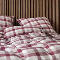 Elegante Soft-Flanell Bettwäsche Watson weinrot 200x220 cm + 2x 80x80 cm - rot;beige