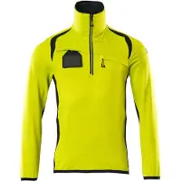 Mascot Herren Fleecepullover mit kurzem Reißverschluss ACCELERATE SAFE Hi-vis Gelb / Schwarzblau S - 19303-316-17010-S - Hi-vis Gelb / Schwarzblau