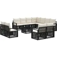 vidaXL Gartensofa-set 12 pcs Schwarz Poly-Rattan