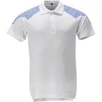 Mascot Polo-Shirt, Kurzarm Polo-shirt Gr. 3XL, weiss/azurblau