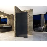 Aloni Eco Walk- In Duschwand aus Rauchglas schwarz 1400x2000mm
