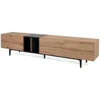 Furn.Design TV-Lowboard "Liam" in Artisan Eiche und schwarz Flat-TV Unterteil 195 cm