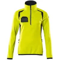 Mascot Damen Fleecepullover mit kurzem Reißverschluss ACCELERATE SAFE Hi-vis Gelb / Schwarzblau 4XL - 19353-316-17010-4XL - Hi-vis Gelb / Schwarzblau