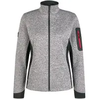 FHB Marieke Damen Strick-Fleece-Jacke - Grau-Schwarz 102 M