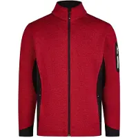FHB Christoph Strick-Fleece-Jacke - Rot-Schwarz 102 2XL