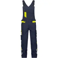 Dassy Ulsan Stretch-Latzhose, Logix, 4-Way-Stretch, Kniepolster EN 14404 nachtblau/neongelb 44 STANDARD