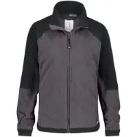 Dassy Fleecejacke KAZAN Women - Damen Arbeitsjacke - Cordura-Verstärkung zementgrau/schwarz 2XL