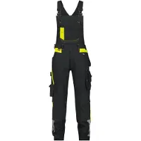Dassy Ulsan Stretch-Latzhose, Logix, 4-Way-Stretch, Kniepolster EN 14404 schwarz/neongelb 48 STANDARD