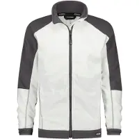 Dassy Fleecejacke KAZAN - Arbeitsjacke mit Cordura-Verstärkung weiß/zementgrau 4XL