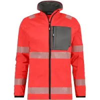 Dassy Camden Warnschutz Midlayer-Jacke Neonrot/Zementgrau 3XL