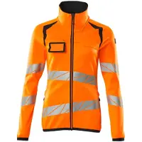 Mascot Damen Fleecepullover mit Reißverschluss ACCELERATE SAFE Hi-vis Orange / Schwarzblau 3XL - 19153-315-14010-3XL - Hi-vis Orange / Schwarzblau