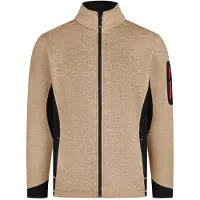 FHB Christoph Strick-Fleece-Jacke - Beige-Schwarz 102 L
