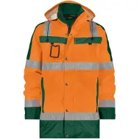 Dassy Warnschutz Parka Limasol - neonorange/flaschengrün - S