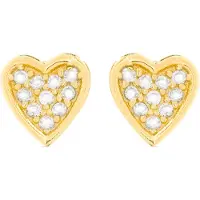 Luxenter Ohrringe aus 925er Sterlingsilber und glänzendem Zirkonia mit 18 Karat Gelbgold-Finish – Herz