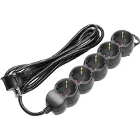 ORNO Steckdosenleiste ORAE13149, mit 3m Kabel, 5-fach in schwarz